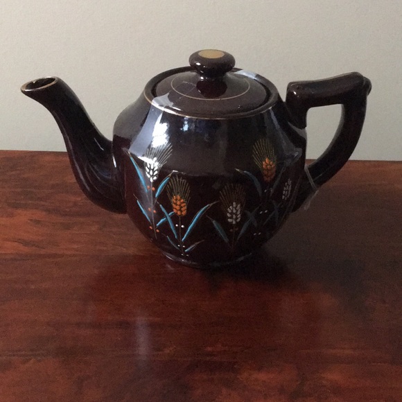 Teapot brown handpainted Flower design from Japan - Picture 2 of 8